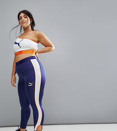 Леггинсы в стиле колор блок с завышенной талией Puma эксклюзивно для ASOS Plus - Темно-синий