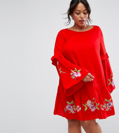 Платье мини с вышивкой ASOS CURVE ULTIMATE - Красный