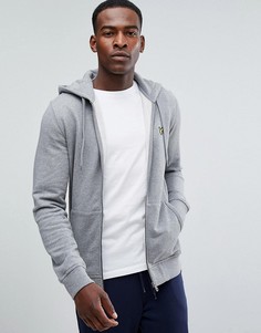 Худи серого цвета на молнии с логотипом Lyle &amp; Scott - Серый