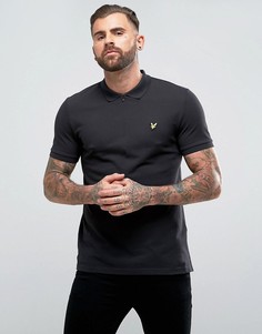 Черная футболка-поло на молнии Lyle &amp; Scott - Черный