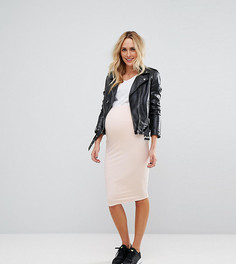 Трикотажная юбка-карандаш миди ASOS Maternity PETITE - Розовый
