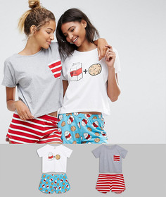 Набор из 2 пижам с шортами и футболкой ASOS - Мульти