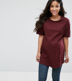Свободная футболка бойфренда New Look Maternity - Красный