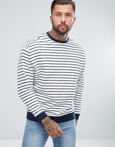 Оверсайз-свитшот в полоску ASOS - Темно-синий