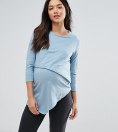 Двухслойный асимметричный топ для кормящих мам ASOS Maternity - Синий