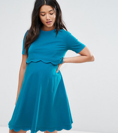 Платье для беременных и кормящих мам с короткими рукавами ASOS Maternity - Зеленый
