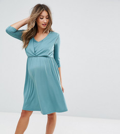 Платье с драпировкой ASOS Maternity NURSING - Зеленый