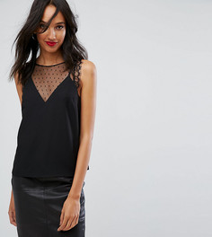 Майка с сетчатой вставкой ASOS TALL - Черный