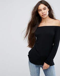Свободный топ с открытыми плечами ASOS - Черный