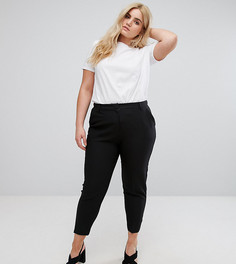 Укороченные креповые брюки-сигареты ASOS CURVE - Черный