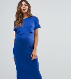 Облегающее платье миди для кормящих мам &amp; You - Синий