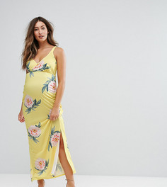 Чайное платье с цветочным принтом для кормящих мам &amp; You - Желтый