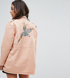 Куртка карго с аппликацией птицы Noisy May Petite - Розовый