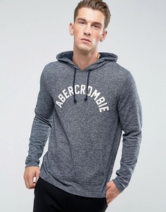 Темно-синий лонгслив с капюшоном и логотипом Abercrombie &amp; Fitch - Темно-синий