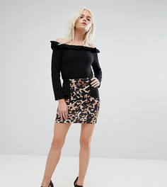 Мини-юбка с анималистичным принтом ASOS PETITE - Мульти