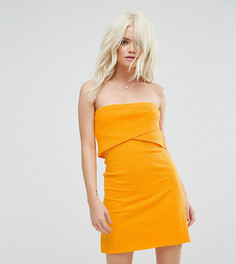Платье-бандо мини в рубчик ASOS PETITE - Желтый