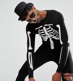 Обтягивающий лонгслив с принтом грудной клетки ASOS TALL Halloween - Черный