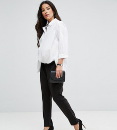 Широкие брюки из понте со складками ASOS Maternity - Черный