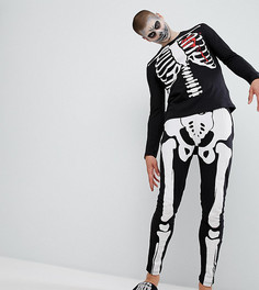 Пижама с принтом скелета ASOS Halloween - Черный