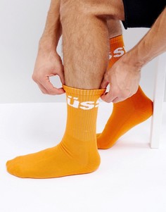 Оранжевые носки с жаккардовым логотипом Stussy - Оранжевый