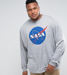 Оверсайз-футболка с рукавами летучая мышь ASOS PLUS NASA - Серый