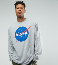 Оверсайз-футболка с рукавами летучая мышь ASOS TALL NASA - Серый