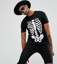 Свободная футболка с принтом грудной клетки ASOS TALL Halloween - Черный