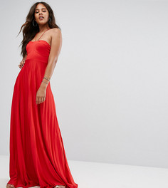 Плиссированное платье макси ASOS TALL - Красный