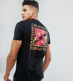 Свободная футболка с принтом на спине ASOS TALL - Черный