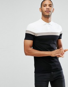 Обтягивающее поло с контрастными вставками ASOS - Мульти