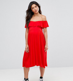 Платье миди с открытыми плечами Bluebelle Maternity - Красный