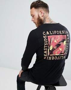 Лонгслив с принтом на спине ASOS - Черный