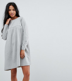 Свободное платье с длинными рукавами ASOS PETITE Ultimate - Серый