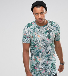 Удлиненная футболка с цветочным принтом Jack &amp; Jones Originals - Темно-синий
