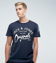 Футболка с принтом Jack &amp; Jones Originals - Темно-синий