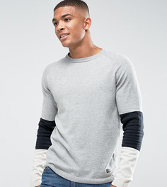 Вязаный джемпер с полосками на рукавах Jack &amp; Jones Originals - Серый