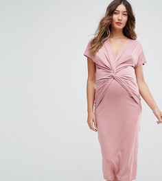 Платье с декоративным узелком ASOS Maternity NURSING - Розовый