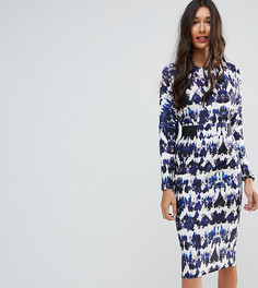 Платье миди с эластичным поясом и принтом ASOS TALL - Мульти
