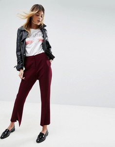 Расклешенные брюки с разрезами ASOS Tailored - Красный