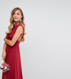 Платье макси с кружевной отделкой TFNC Tall WEDDING - Красный