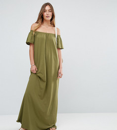 Платье макси с открытыми плечами ASOS TALL - Зеленый