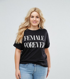 Футболка с принтом ASOS CURVE - Черный