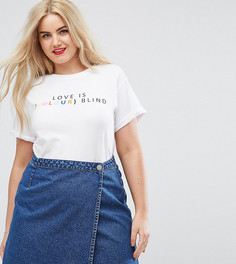 Футболка с принтом Love is Colourblind ASOS CURVE - Белый