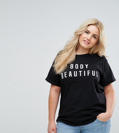 Футболка с принтом Body Beautiful ASOS CURVE - Белый