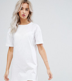 Платье-футболка с отворотами на рукавах ASOS PETITE Ultimate - Белый