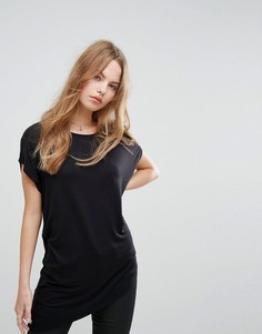 Футболка с асимметричным низом New Look - Черный