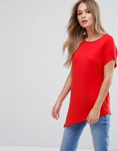 Футболка с асимметричным низом New Look - Красный