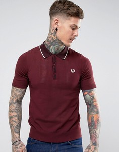 Поло бордового цвета с отделкой Fred Perry REISSUES - Красный