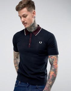 Поло темно-синего цвета с отделкой Fred Perry REISSUES - Темно-синий