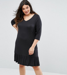 Трикотажное платье с оборкой Junarose - Черный